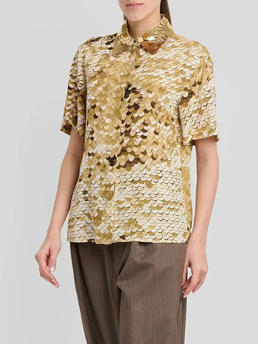 MOSCHINO Women's Sequined Silk Shirt | Thumbnail 4 MOSCHINO Women's Sequined Silk Shirt | Thumbnail 4