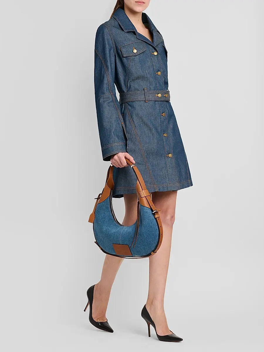 MOSCHINO Women's Denim Belted Trench Coat | Thumbnail 2 MOSCHINO Women's Denim Belted Trench Coat | Thumbnail 2