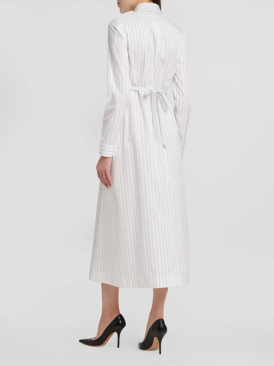 MOSCHINO Women's Striped Cotton Poplin Midi Dress | Thumbnail 3 MOSCHINO Women's Striped Cotton Poplin Midi Dress | Thumbnail 3