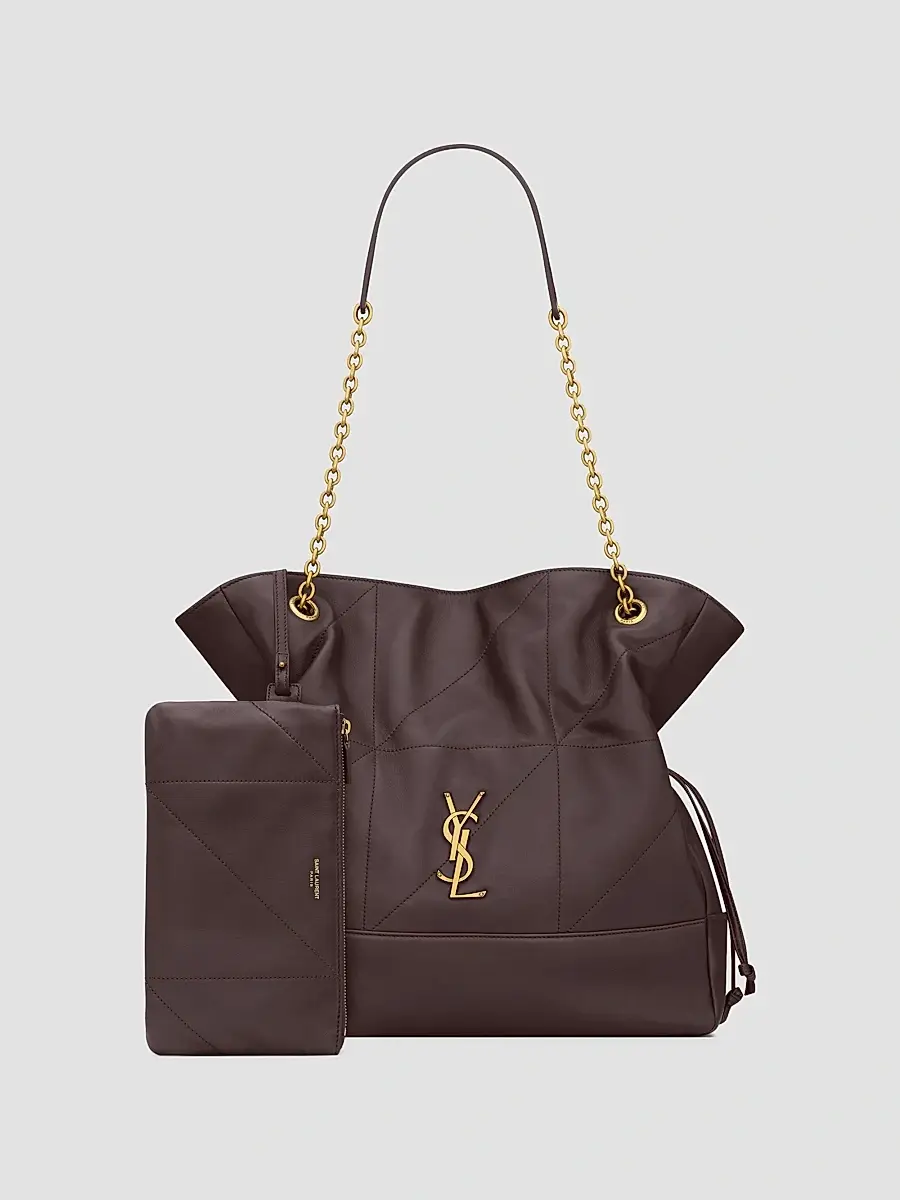 Saint Laurent Women's Jamie Shopping Tote Bag in Lambskin - Arabica | Thumbnail 3 Saint Laurent Women's Jamie Shopping Tote Bag in Lambskin - Arabica | Thumbnail 3