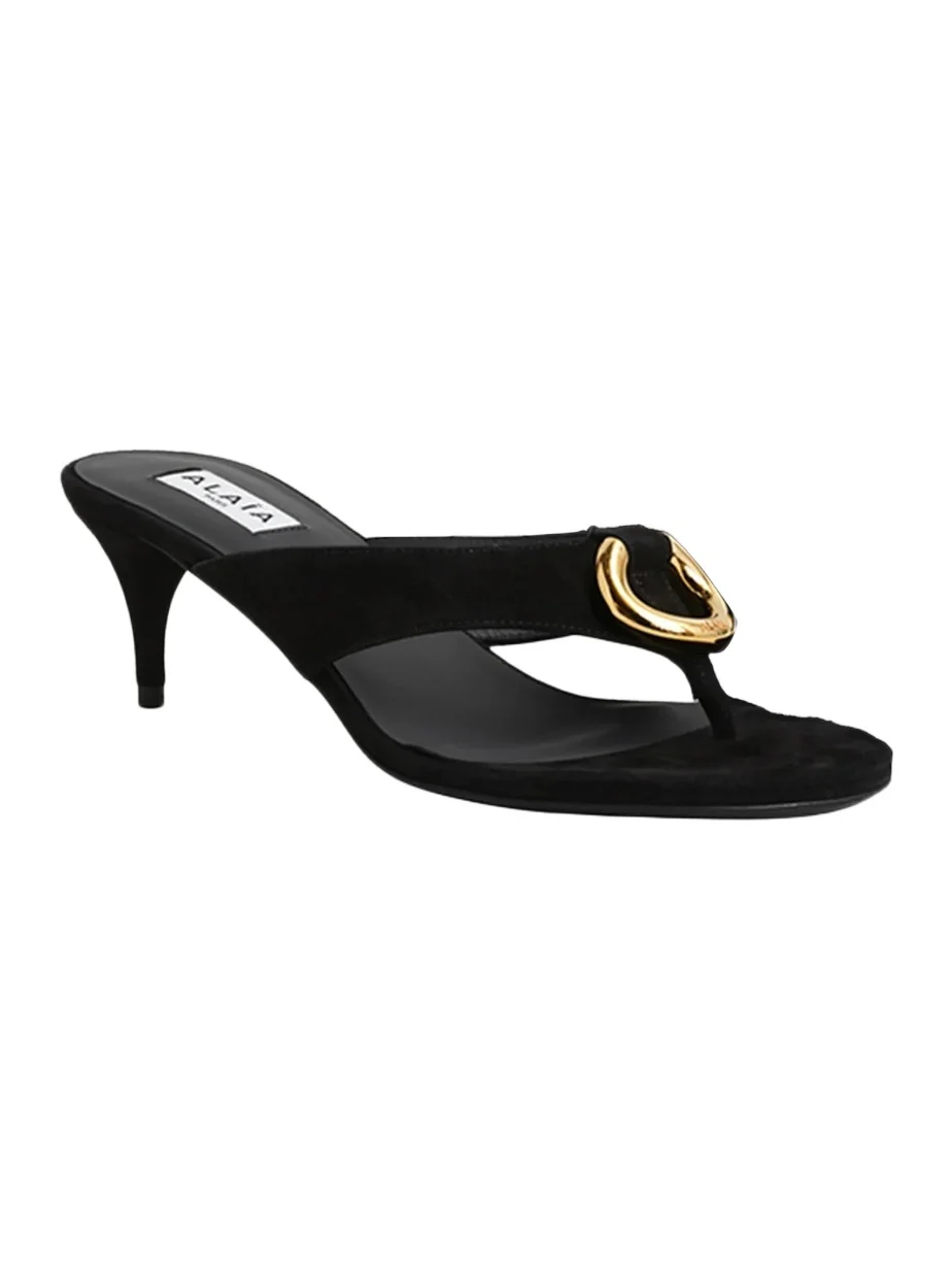 Alaïa Women's 55MM Suede Thong Mules