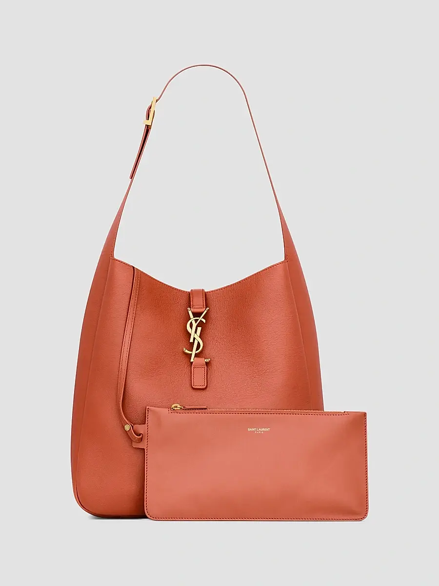 Saint Laurent Women's Le 5 À 7 Supple Large Shoulder Bag in Grained Leather - Dark Mandarin | Thumbnail 5 Saint Laurent Women's Le 5 À 7 Supple Large Shoulder Bag in Grained Leather - Dark Mandarin | Thumbnail 5