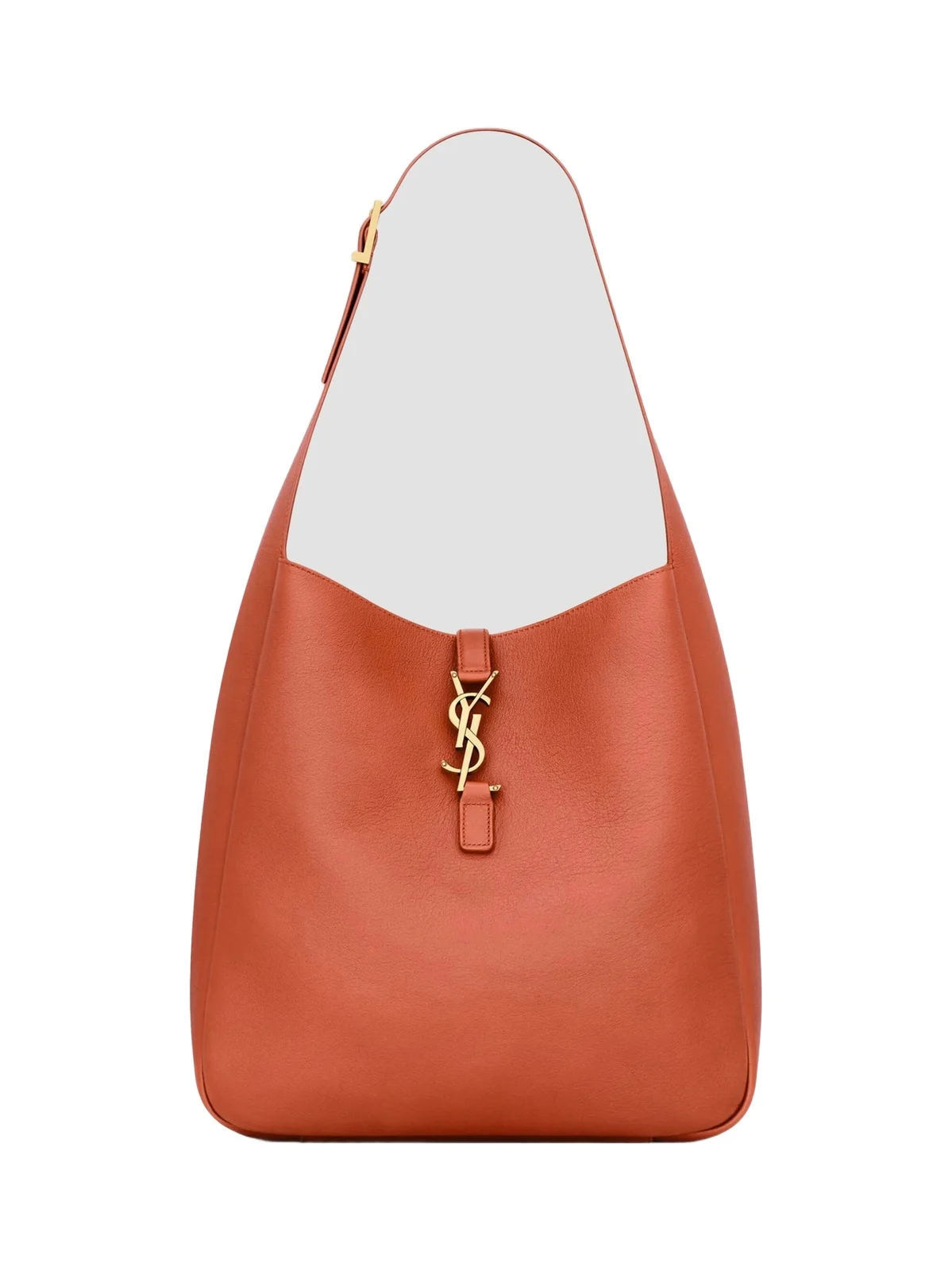 Saint Laurent Women's Le 5 &Agrave 7 Supple Large Shoulder Bag in Grained Leather - Dark Mandarin