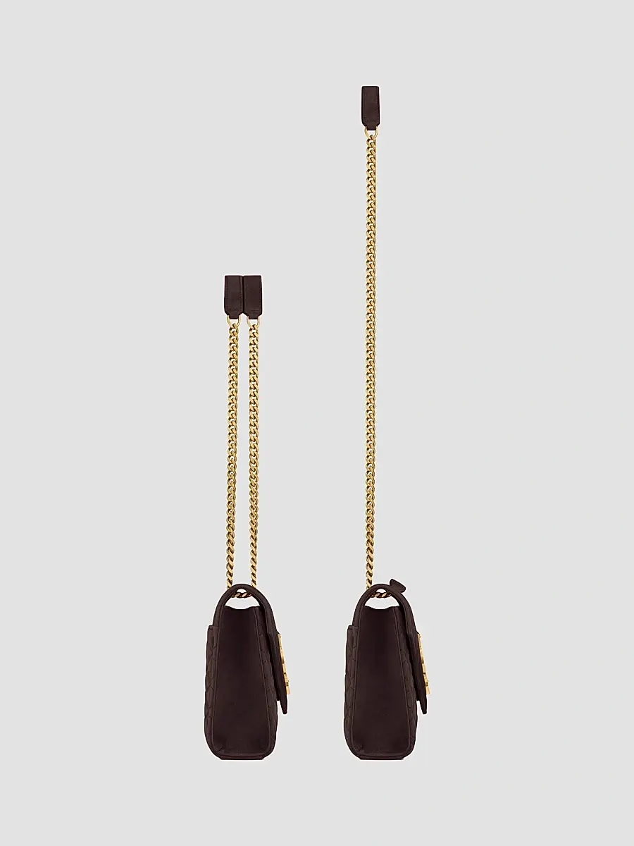 Saint Laurent Women's Envelope Medium Shoulder Bag in Suede - Dark Chocolate | Thumbnail 6 Saint Laurent Women's Envelope Medium Shoulder Bag in Suede - Dark Chocolate | Thumbnail 6