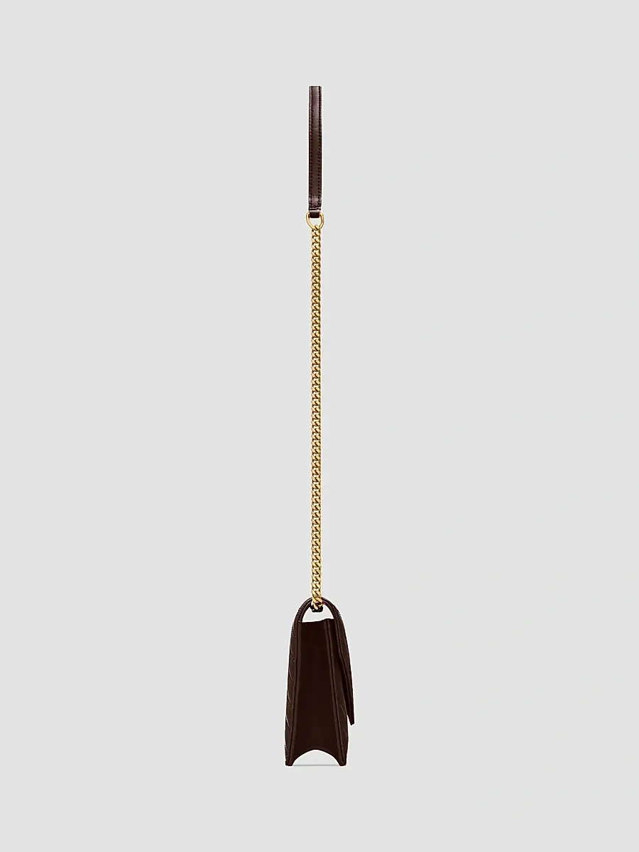 Saint Laurent Women's Cassandre Envelope Chain Wallet in Lambskin Leather - Arabica | Thumbnail 4