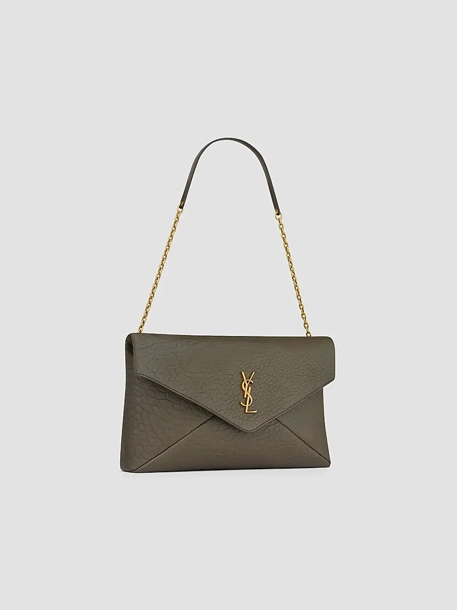 Saint Laurent Women's Cassandre Large Pouch on Chain in Lambskin - Light Musk | Thumbnail 6 Saint Laurent Women's Cassandre Large Pouch on Chain in Lambskin - Light Musk | Thumbnail 6