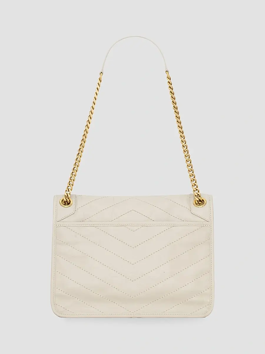 Saint Laurent Women's Niki Medium Shoulder Bag in Vintage Leather - White | Thumbnail 4 Saint Laurent Women's Niki Medium Shoulder Bag in Vintage Leather - White | Thumbnail 4