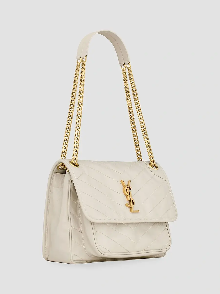 Saint Laurent Women's Niki Medium Shoulder Bag in Vintage Leather - White | Thumbnail 5 Saint Laurent Women's Niki Medium Shoulder Bag in Vintage Leather - White | Thumbnail 5
