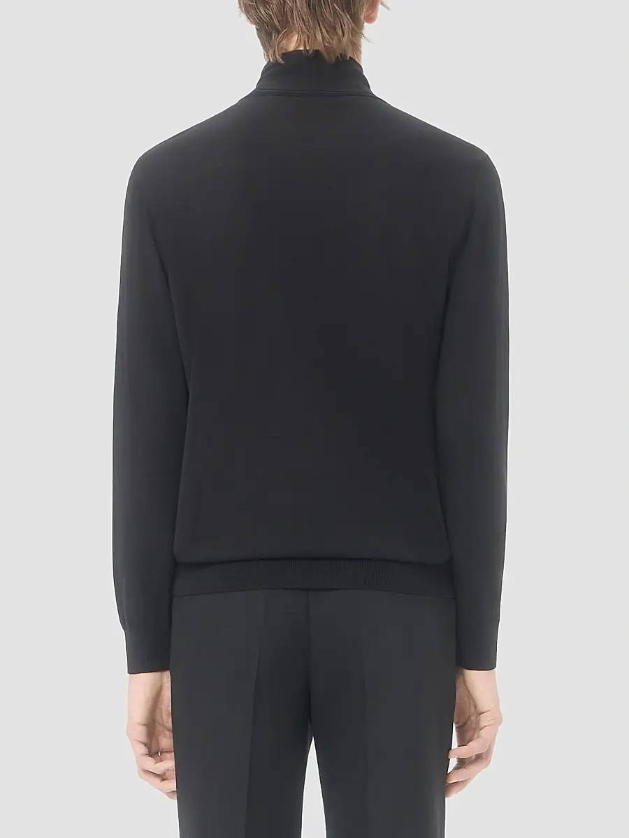 Valentino Men's Wool Sweater with Scarf Collar and VLogo Embroidery | Thumbnail 5 Valentino Men's Wool Sweater with Scarf Collar and VLogo Embroidery | Thumbnail 5