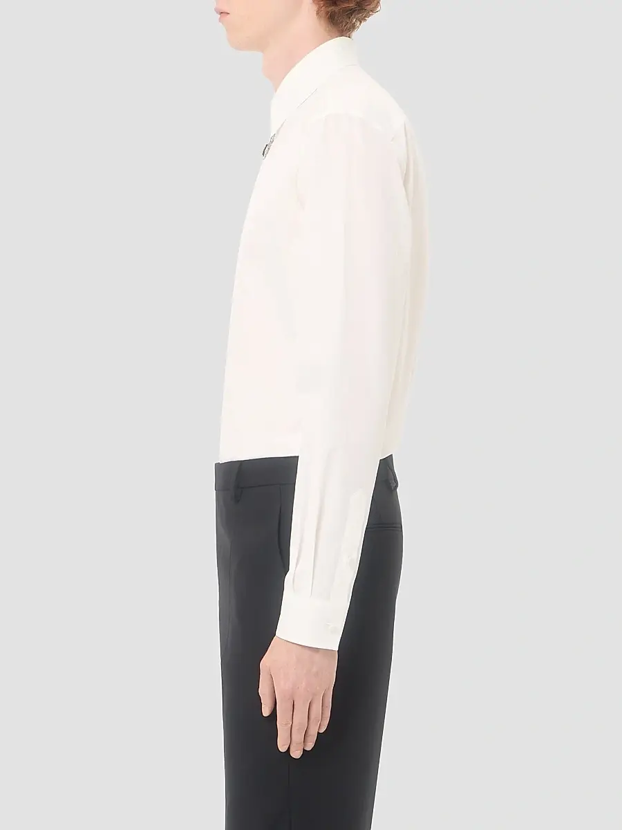 Valentino Men's Long-Sleeved Cotton Poplin Shirt with Embroidered Frog Closure | Thumbnail 4