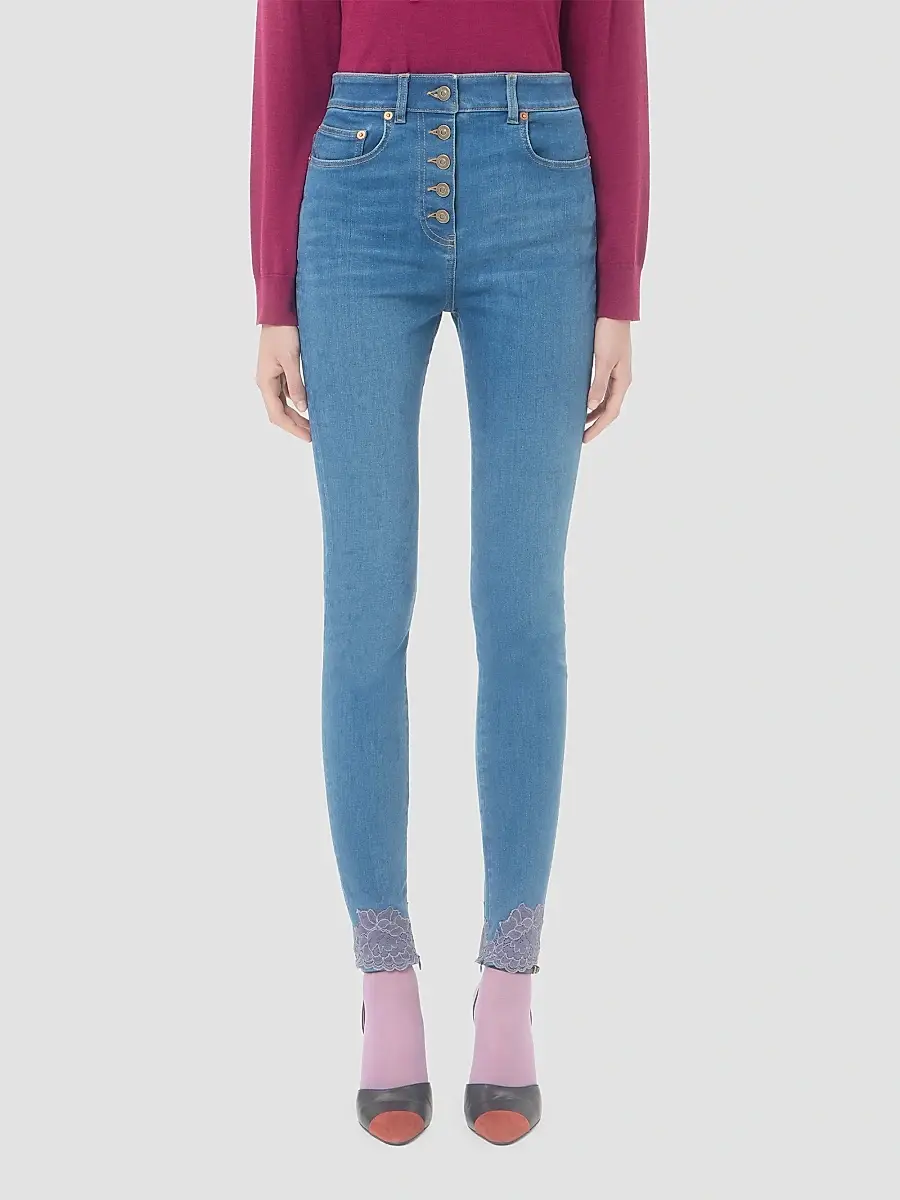 Valentino Women's Denim Jeans with Lace - Denim | Thumbnail 3 Valentino Women's Denim Jeans with Lace - Denim | Thumbnail 3