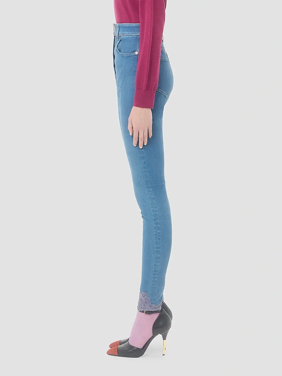 Valentino Women's Denim Jeans with Lace - Denim | Thumbnail 4 Valentino Women's Denim Jeans with Lace - Denim | Thumbnail 4