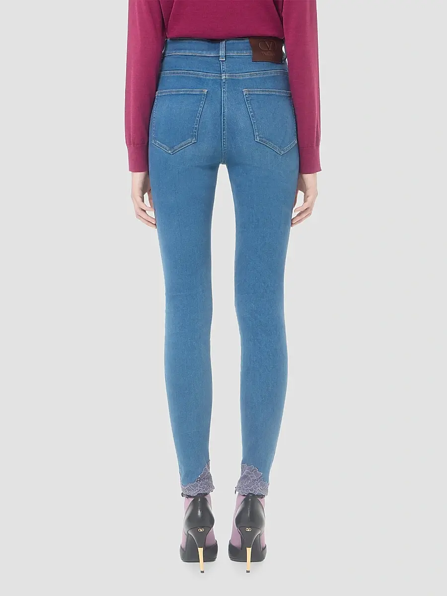 Valentino Women's Denim Jeans with Lace - Denim | Thumbnail 5 Valentino Women's Denim Jeans with Lace - Denim | Thumbnail 5