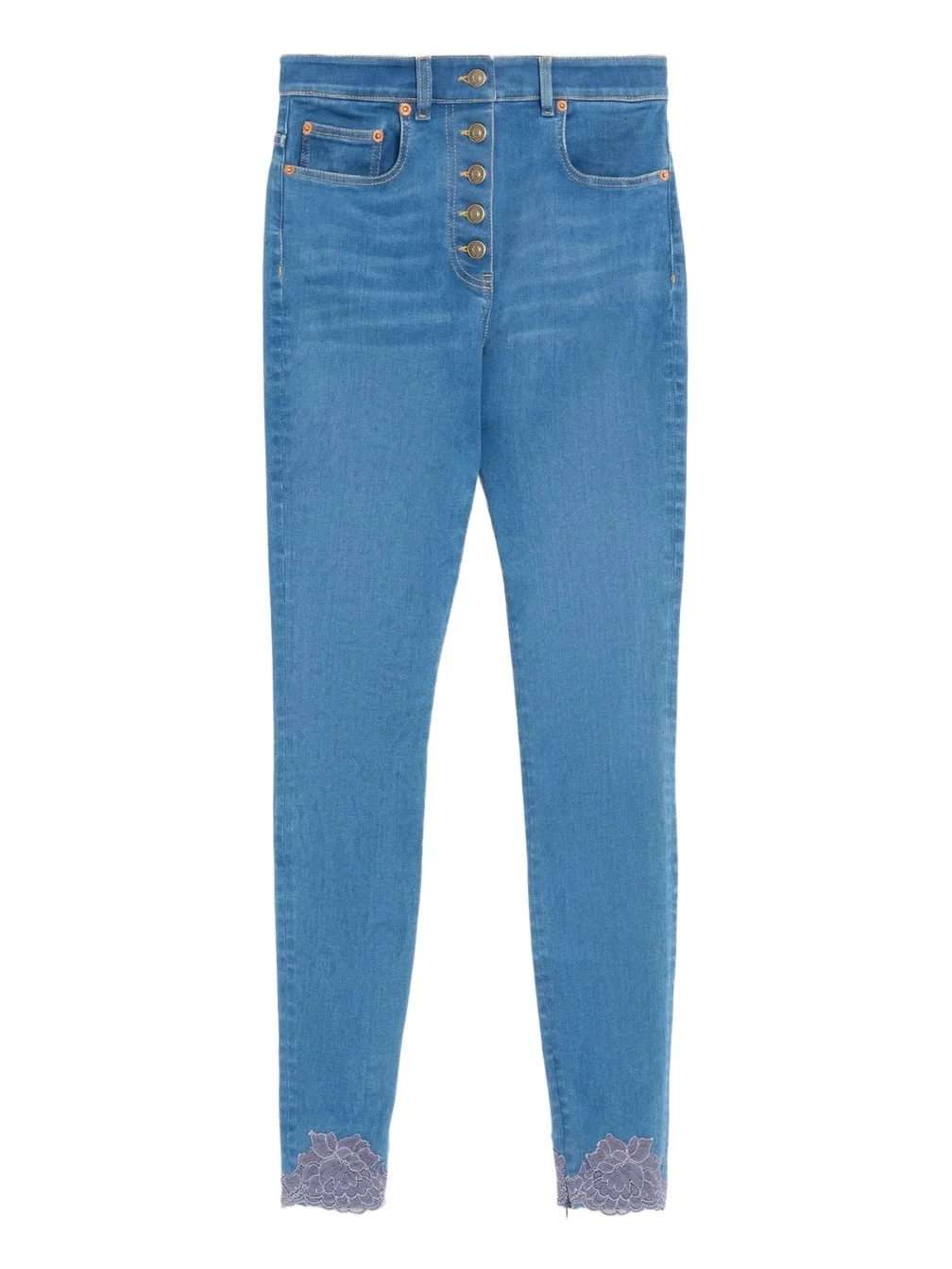 Women's Denim Jeans with Lace - Denim Women's Denim Jeans with Lace - Denim
