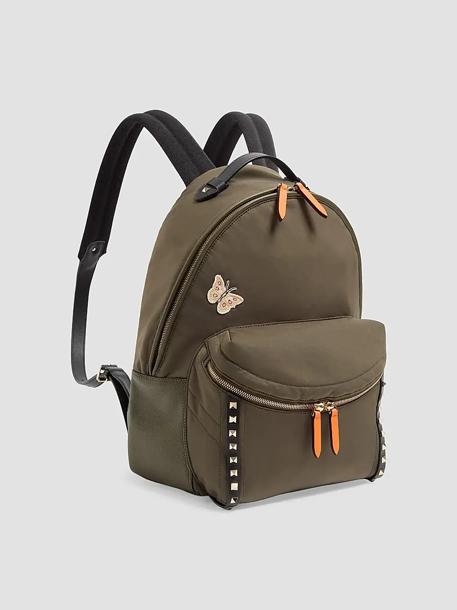 Valentino Men's Rockstud Backpack in Technical Fabric - Military Green | Thumbnail 2 Valentino Men's Rockstud Backpack in Technical Fabric - Military Green | Thumbnail 2
