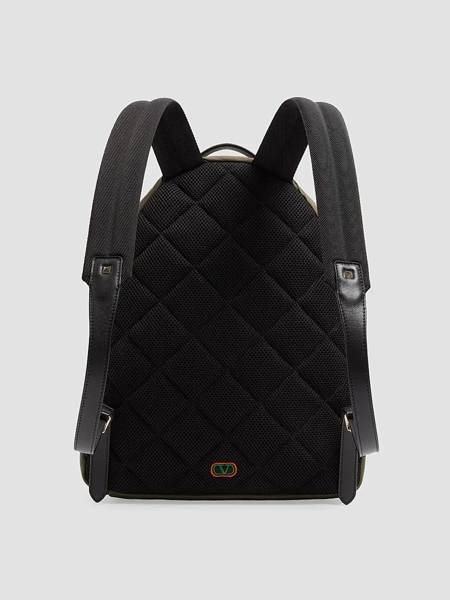 Valentino Men's Rockstud Backpack in Technical Fabric - Military Green | Thumbnail 4 Valentino Men's Rockstud Backpack in Technical Fabric - Military Green | Thumbnail 4