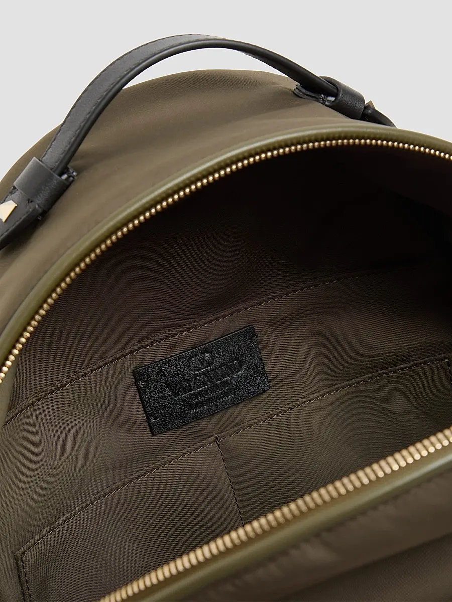 Valentino Men's Rockstud Backpack in Technical Fabric - Military Green | Thumbnail 5 Valentino Men's Rockstud Backpack in Technical Fabric - Military Green | Thumbnail 5