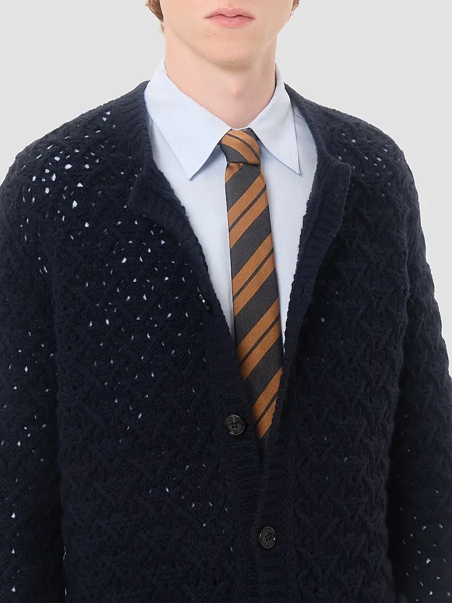 Valentino Men's Regimental Jacquard Silk Tie | Thumbnail 2 Valentino Men's Regimental Jacquard Silk Tie | Thumbnail 2