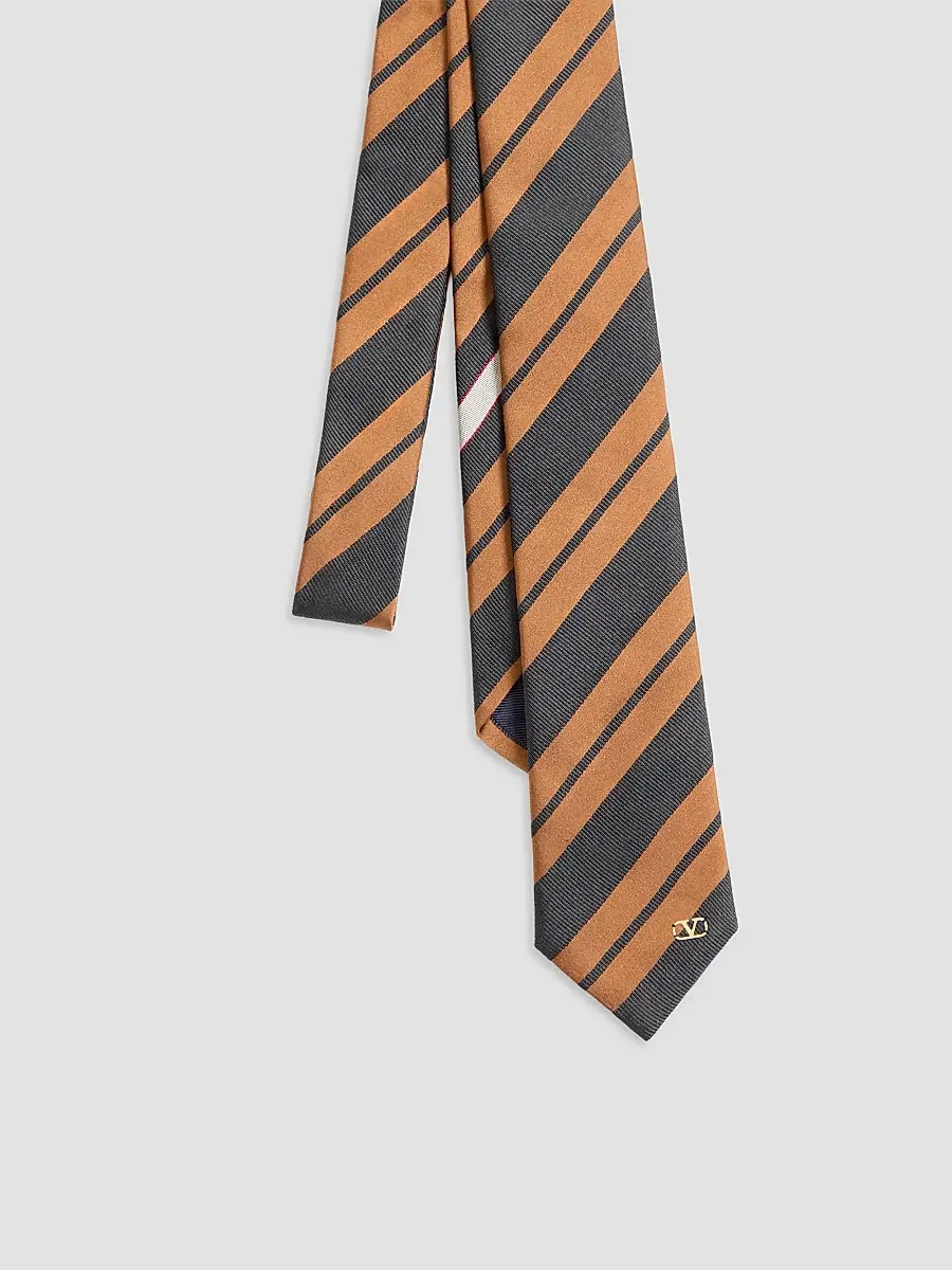 Valentino Men's Regimental Jacquard Silk Tie | Thumbnail 3 Valentino Men's Regimental Jacquard Silk Tie | Thumbnail 3