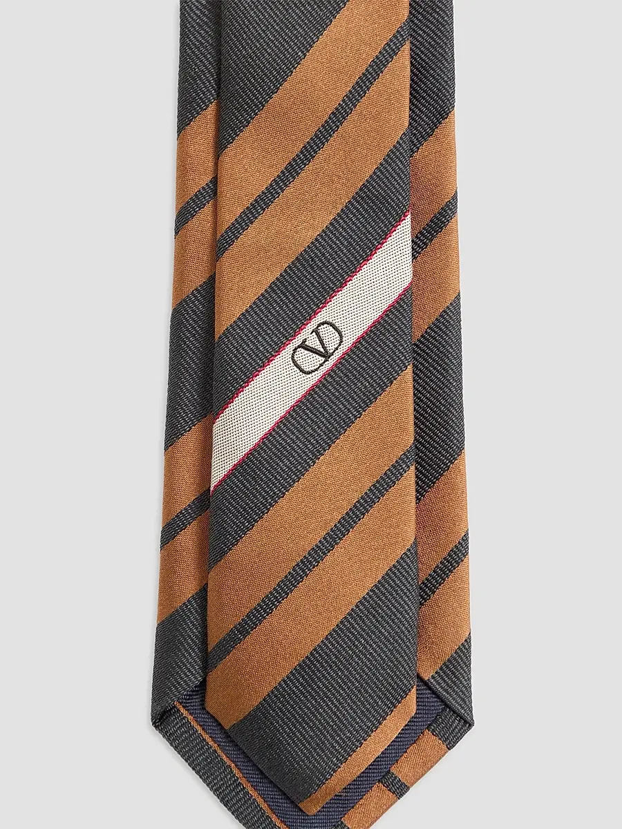 Valentino Men's Regimental Jacquard Silk Tie | Thumbnail 4 Valentino Men's Regimental Jacquard Silk Tie | Thumbnail 4