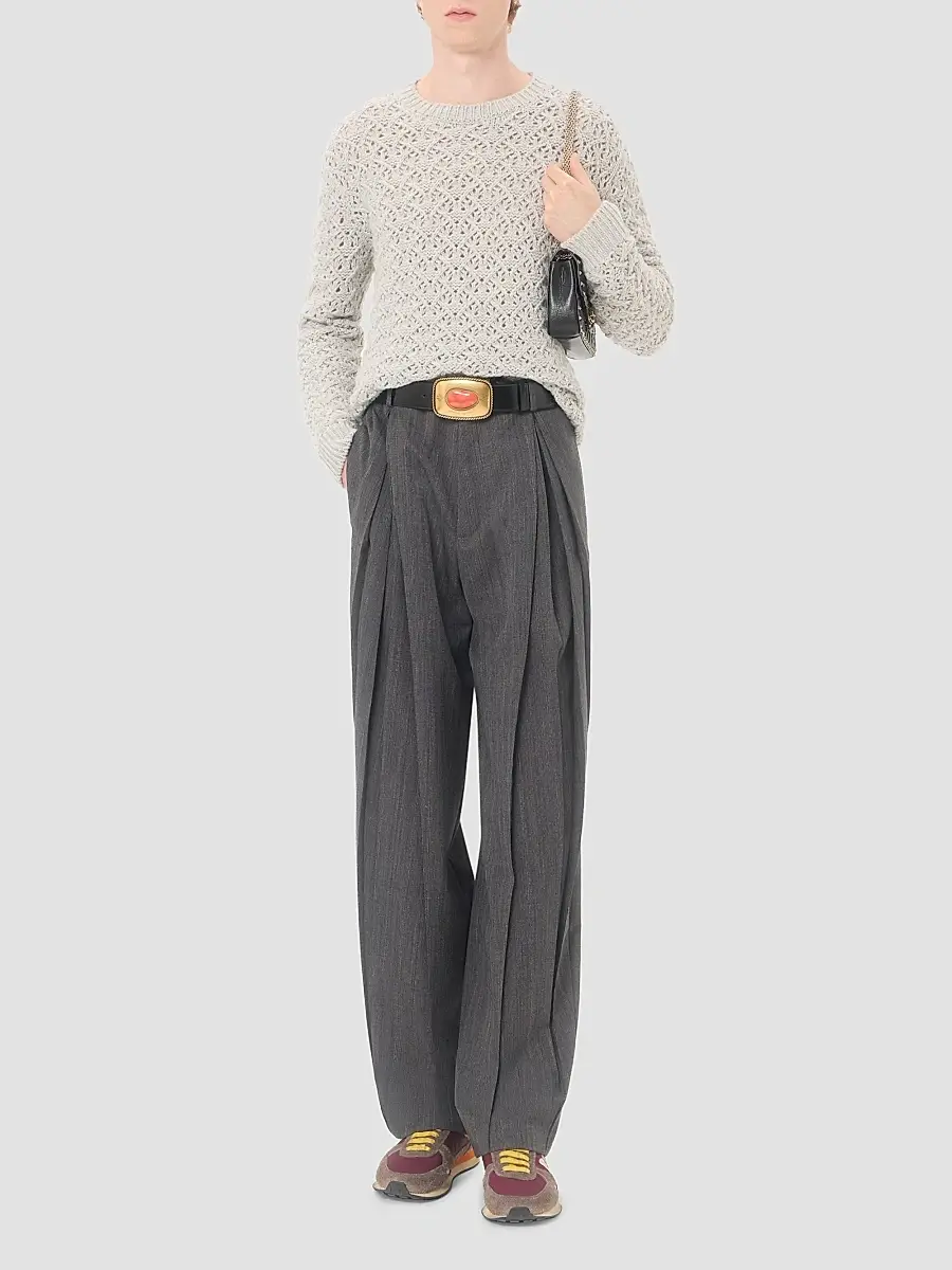 Valentino Men's Wool and Cashmere Sweater with Metallic V Detail | Thumbnail 2 Valentino Men's Wool and Cashmere Sweater with Metallic V Detail | Thumbnail 2