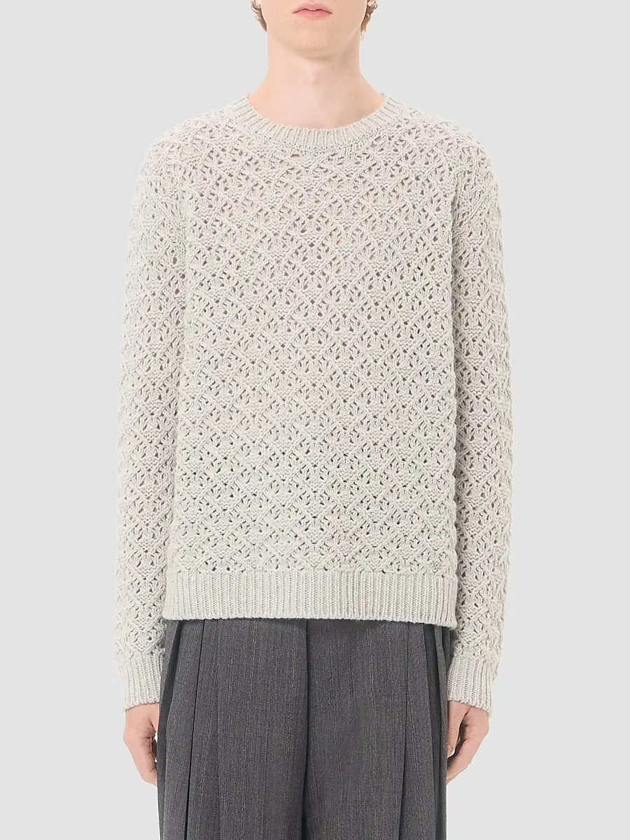 Valentino Men's Wool and Cashmere Sweater with Metallic V Detail | Thumbnail 3 Valentino Men's Wool and Cashmere Sweater with Metallic V Detail | Thumbnail 3