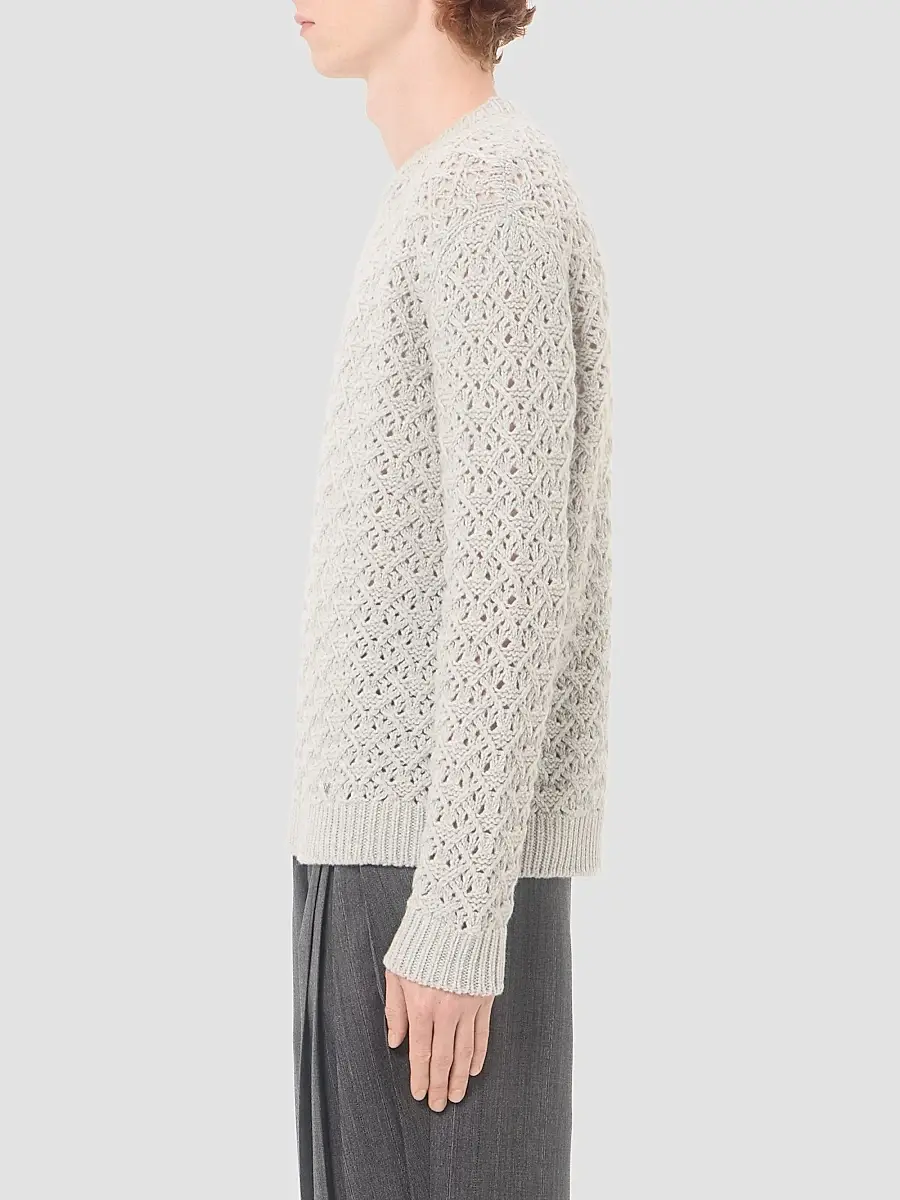 Valentino Men's Wool and Cashmere Sweater with Metallic V Detail | Thumbnail 4 Valentino Men's Wool and Cashmere Sweater with Metallic V Detail | Thumbnail 4
