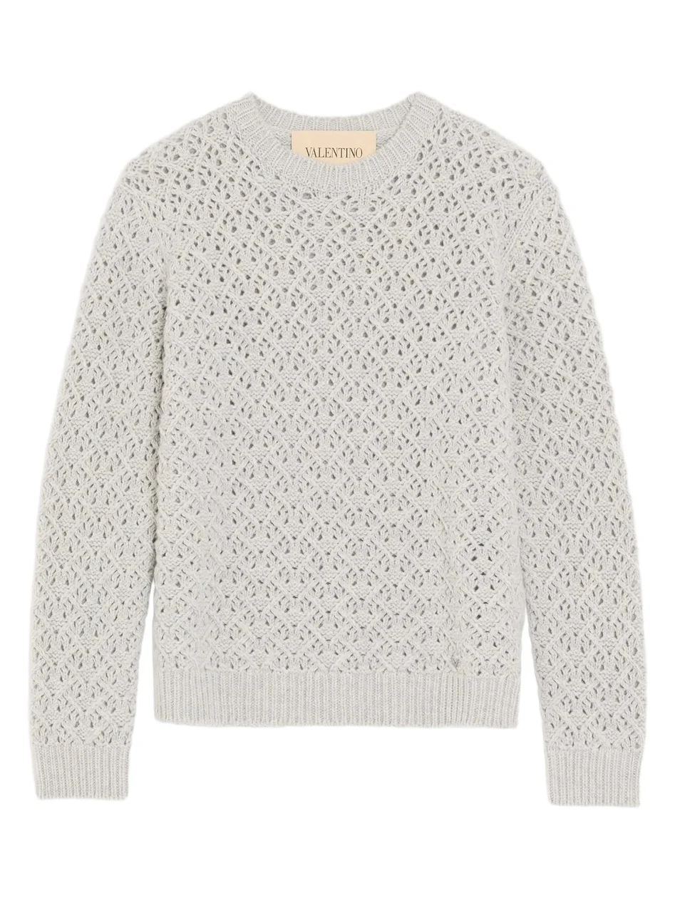 Men's Wool and Cashmere Sweater with Metallic V Detail Men's Wool and Cashmere Sweater with Metallic V Detail