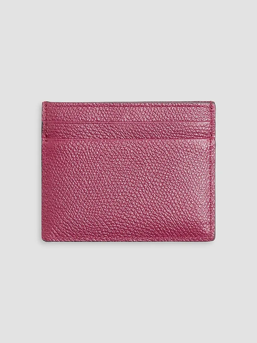 Valentino Men's Stud Up Cardholder in Nylon and Grainy Calfskin - Insolent Orange | Thumbnail 2 Valentino Men's Stud Up Cardholder in Nylon and Grainy Calfskin - Insolent Orange | Thumbnail 2