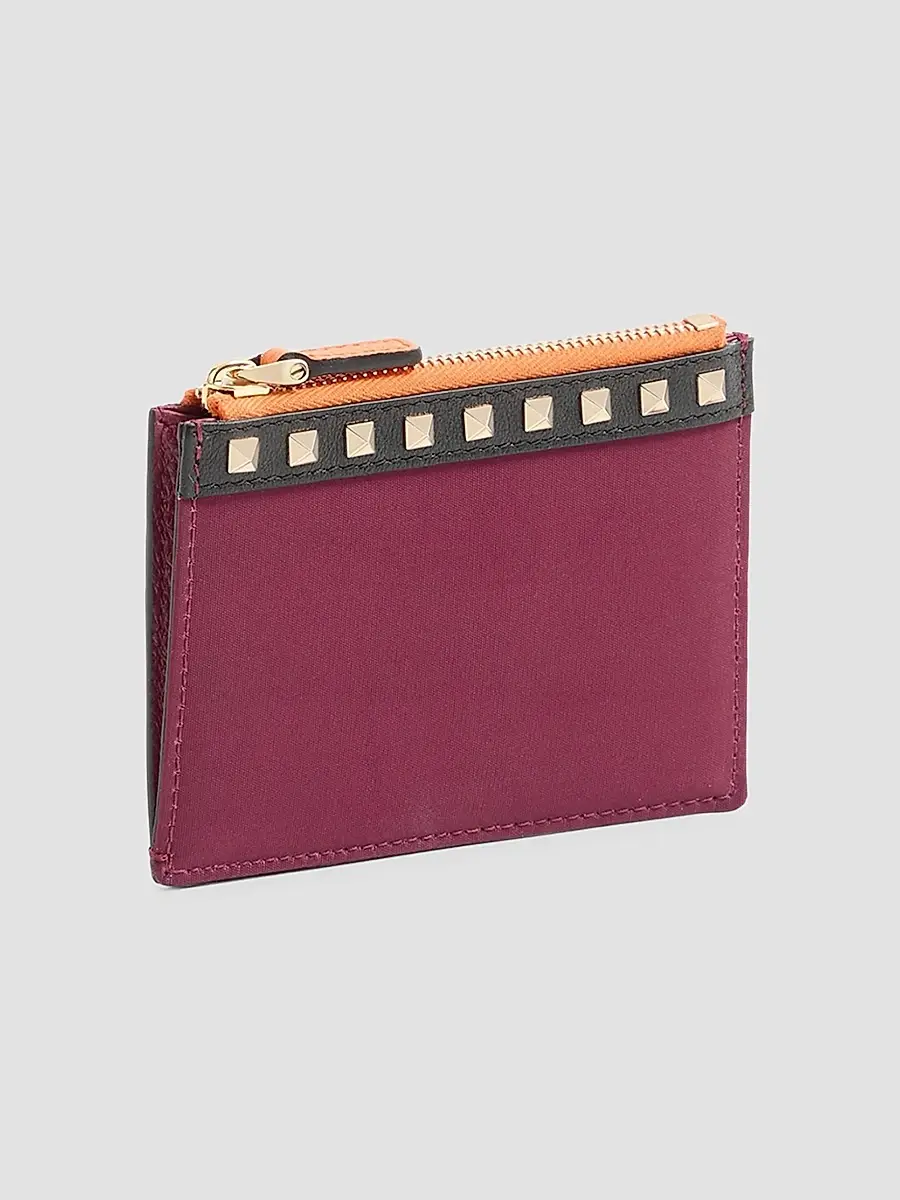 Valentino Men's Stud Up Coin Purse and Cardholder in Nylon and Grainy Calfskin - Insolent | Thumbnail 3 Valentino Men's Stud Up Coin Purse and Cardholder in Nylon and Grainy Calfskin - Insolent | Thumbnail 3