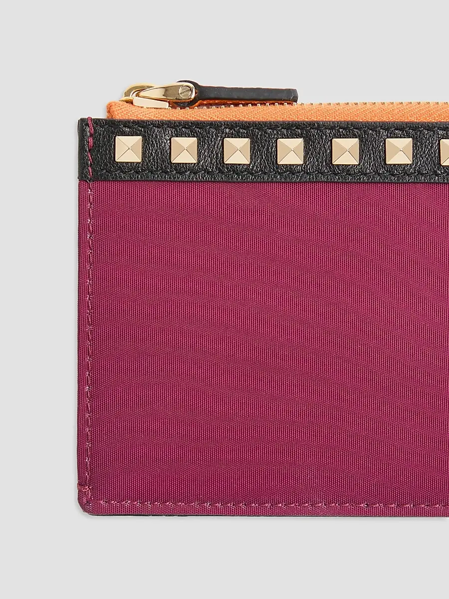 Valentino Men's Stud Up Coin Purse and Cardholder in Nylon and Grainy Calfskin - Insolent | Thumbnail 4 Valentino Men's Stud Up Coin Purse and Cardholder in Nylon and Grainy Calfskin - Insolent | Thumbnail 4