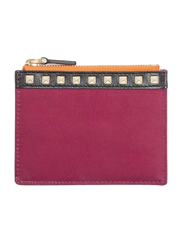 Valentino Men's Stud Up Coin Purse and Cardholder in Nylon and Grainy Calfskin - Insolent