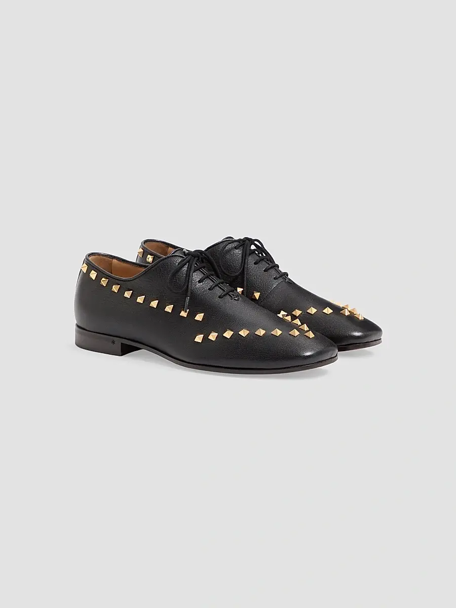 Valentino Men's Derby Rockstud in Kidskin - Black | Thumbnail 2 Valentino Men's Derby Rockstud in Kidskin - Black | Thumbnail 2