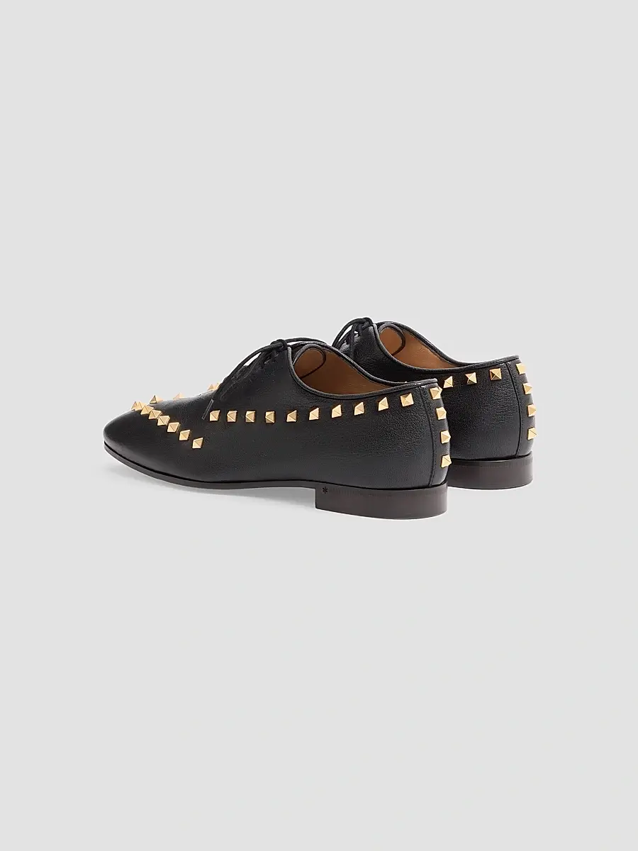 Valentino Men's Derby Rockstud in Kidskin - Black | Thumbnail 3 Valentino Men's Derby Rockstud in Kidskin - Black | Thumbnail 3