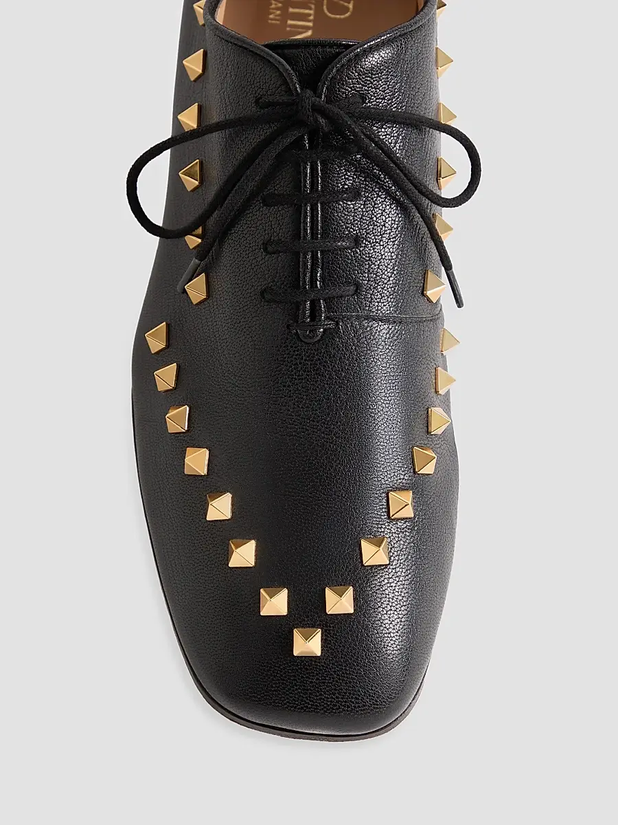Valentino Men's Derby Rockstud in Kidskin - Black | Thumbnail 5 Valentino Men's Derby Rockstud in Kidskin - Black | Thumbnail 5
