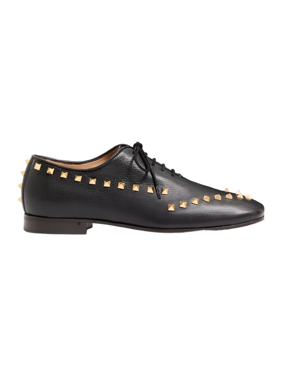 Men's Derby Rockstud in Kidskin - Black