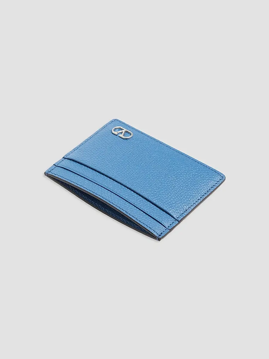 Valentino Men's VLogo Signature Cardholder in Grainy Calfskin - Sky Blue | Thumbnail 3 Valentino Men's VLogo Signature Cardholder in Grainy Calfskin - Sky Blue | Thumbnail 3