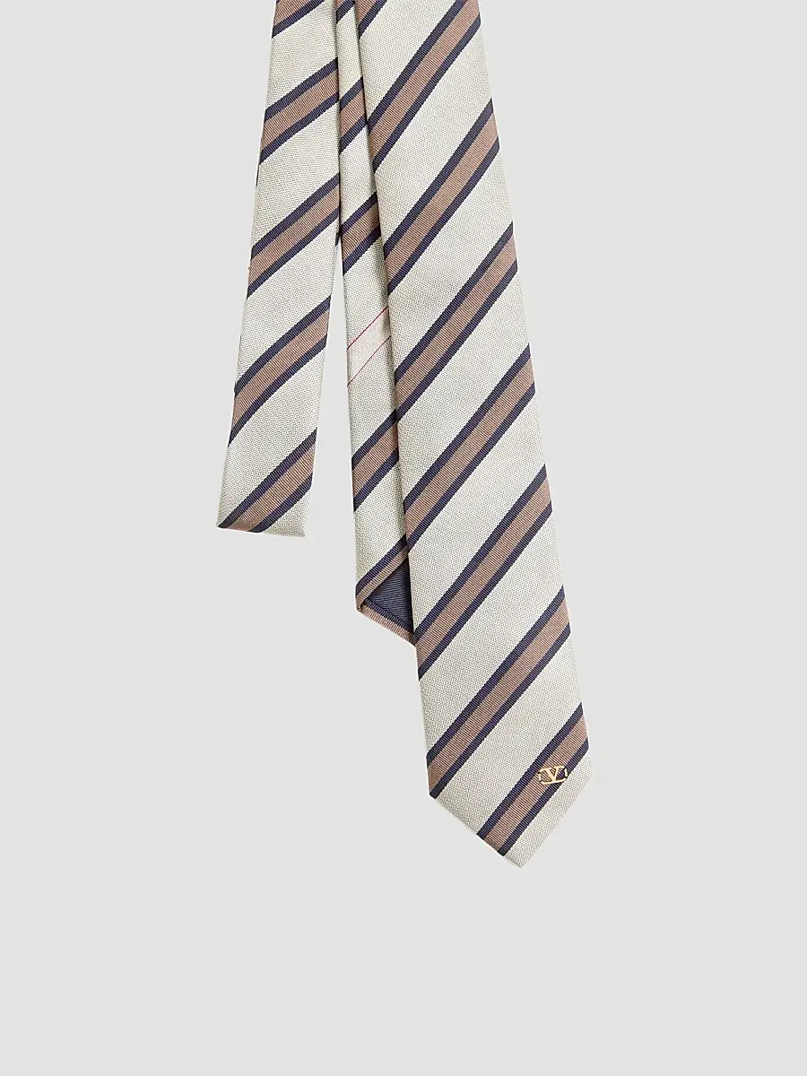 Valentino Men's Jacquard Regimental Silk Tie | Thumbnail 3 Valentino Men's Jacquard Regimental Silk Tie | Thumbnail 3