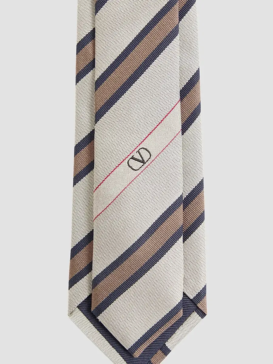 Valentino Men's Jacquard Regimental Silk Tie | Thumbnail 4 Valentino Men's Jacquard Regimental Silk Tie | Thumbnail 4