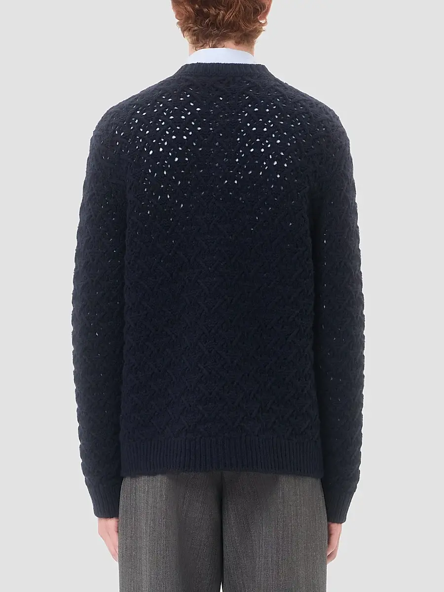 Valentino Men's Wool and Cashmere Cardigan with Metallic V Detail | Thumbnail 5