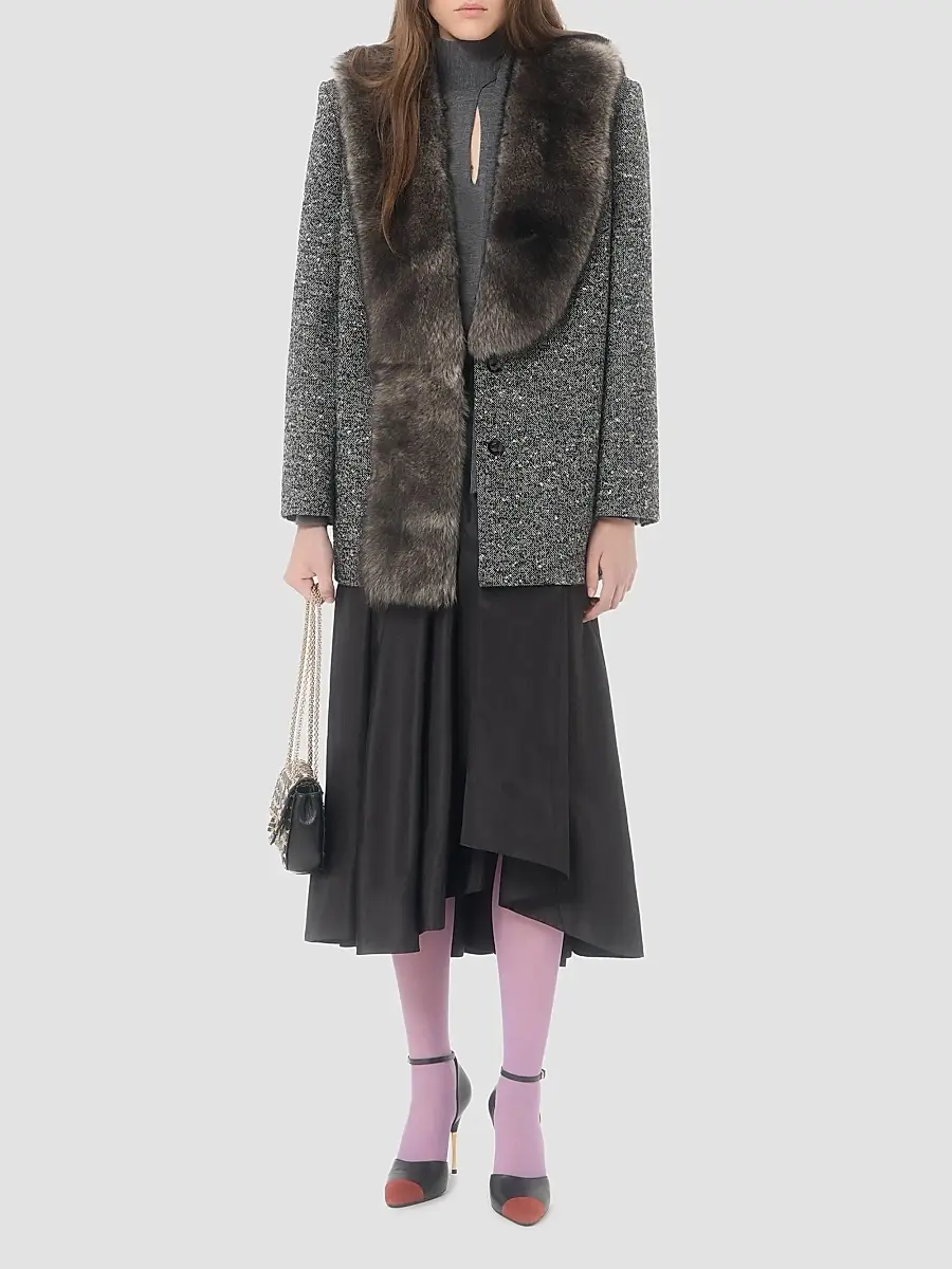 Valentino Women's Wool Sweater with Scarf - Grey | Thumbnail 2 Valentino Women's Wool Sweater with Scarf - Grey | Thumbnail 2