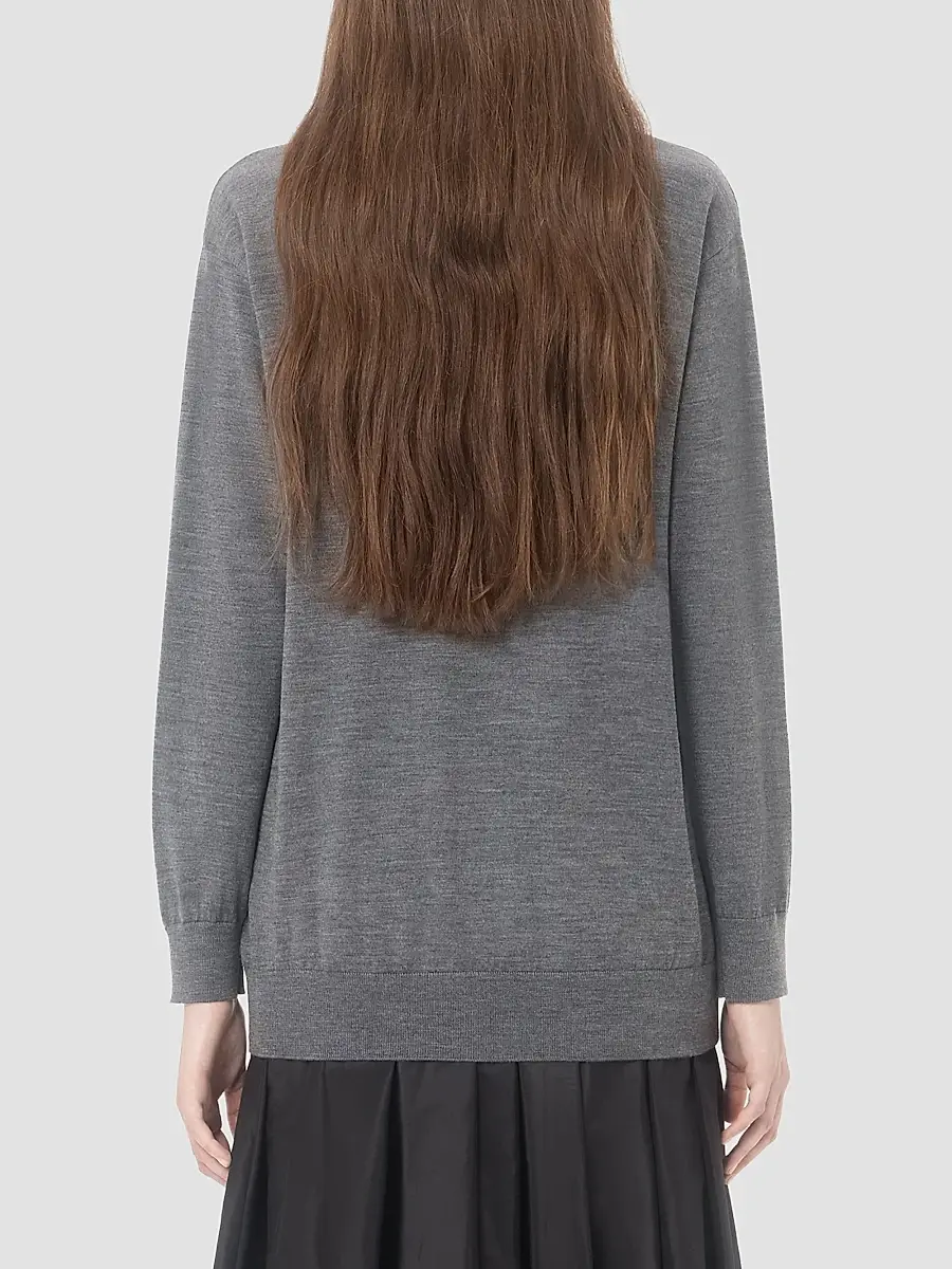 Valentino Women's Wool Sweater with Scarf - Grey | Thumbnail 5 Valentino Women's Wool Sweater with Scarf - Grey | Thumbnail 5