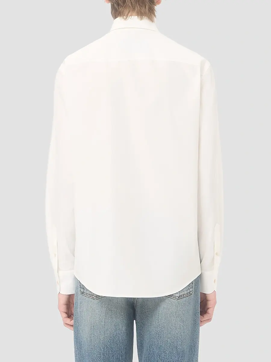 Valentino Men's Long-Sleeved Cotton Poplin Shirt with Embroidered Butterfly Patch | Thumbnail 5