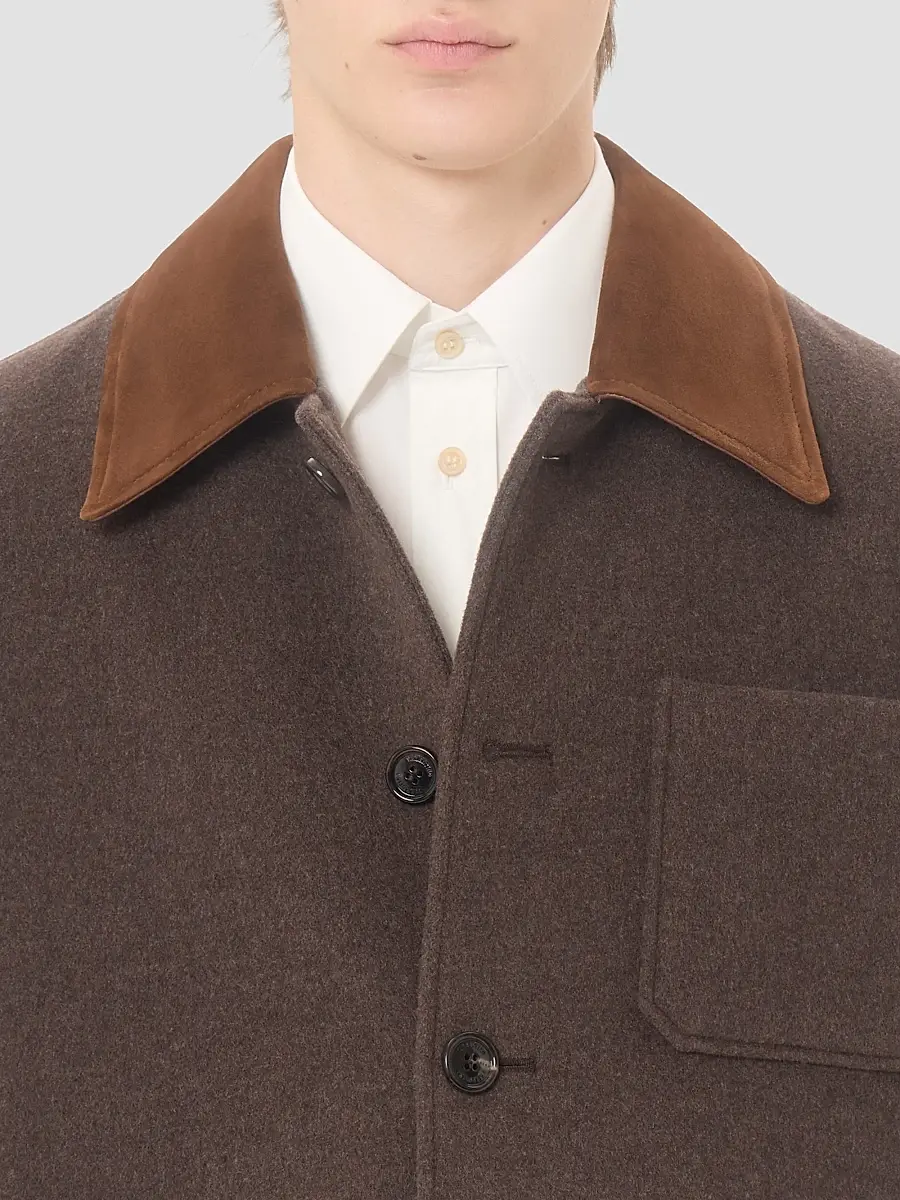 Valentino Men's Long-Sleeved Cotton Poplin Shirt with Embroidered Butterfly Patch | Thumbnail 7