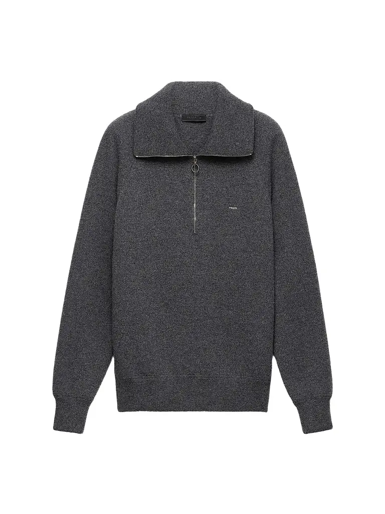 Prada Men's Wool and Cashmere Polo Sweater | Image 1 Prada Men's Wool and Cashmere Polo Sweater | Image 1