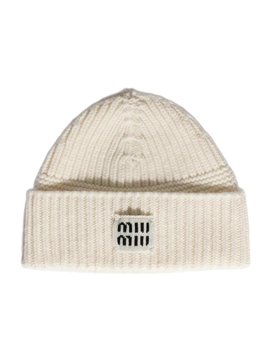 Miu Miu Women's Wool and Cashmere Beanie - White