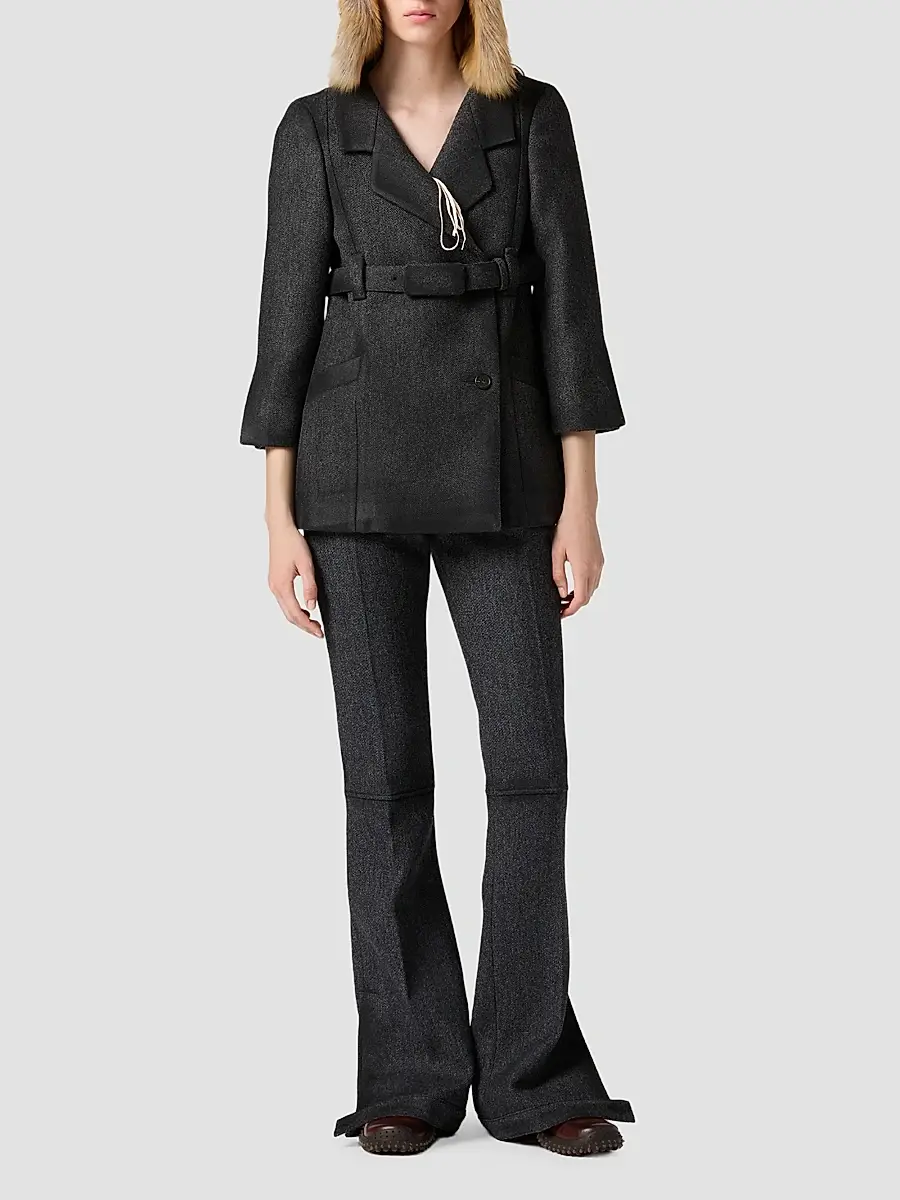 Miu Miu Women's Double-Breasted Double Wool Jacket | Thumbnail 2