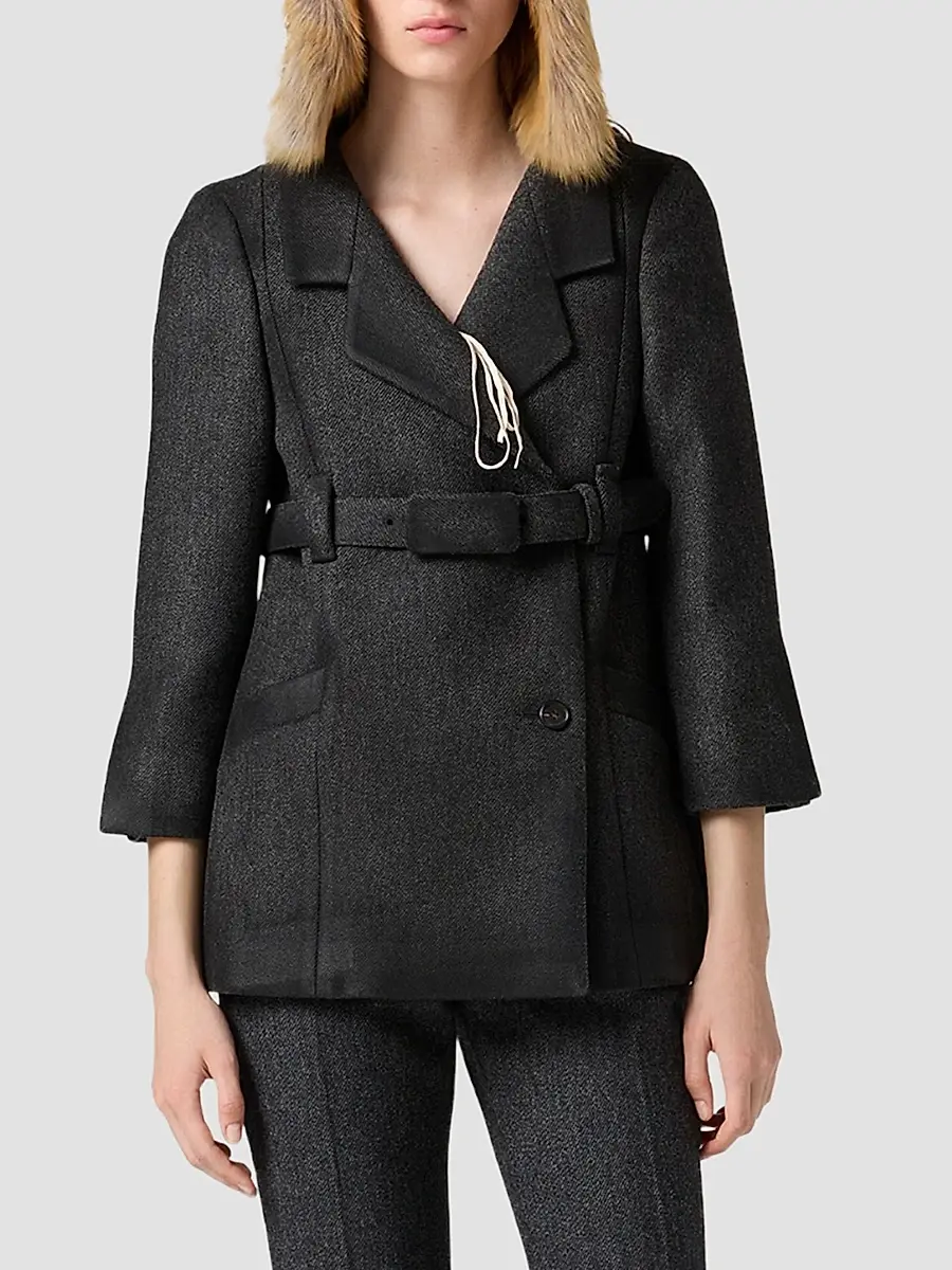 Miu Miu Women's Double-Breasted Double Wool Jacket | Thumbnail 3