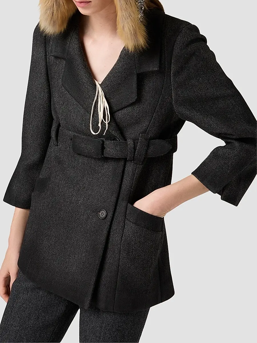 Miu Miu Women's Double-Breasted Double Wool Jacket | Thumbnail 6