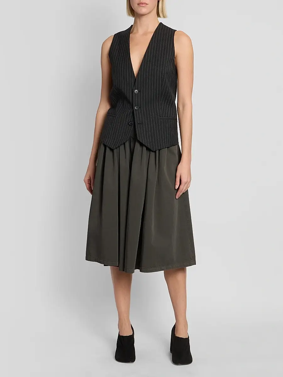 MM6 Maison Martin Margiela Women's Pinstripe Three-Button Vest | Thumbnail 2